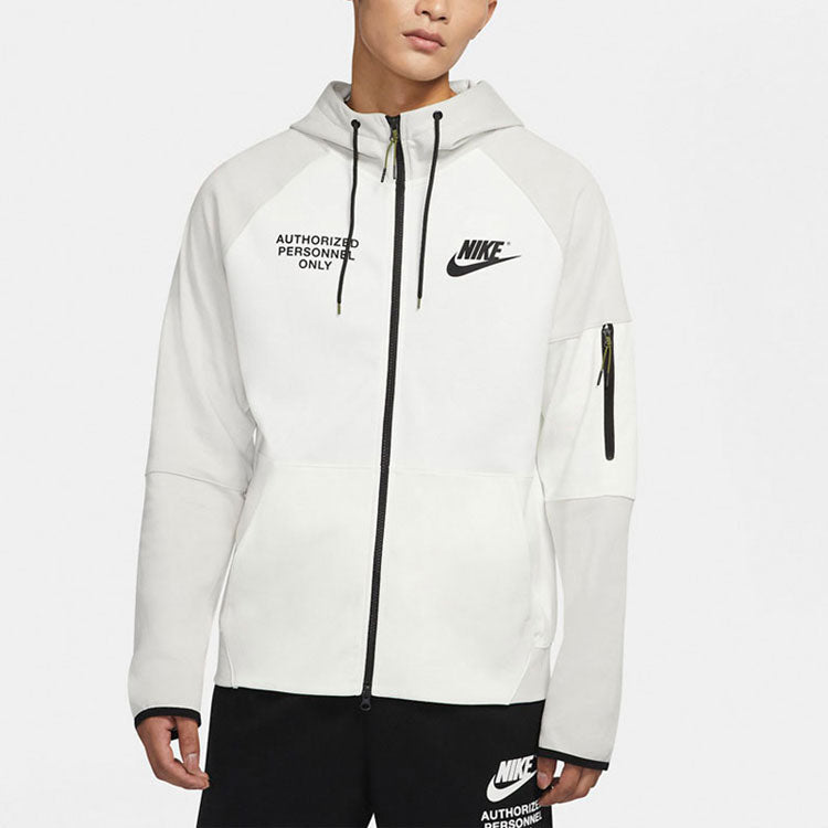 Men's Nike Training Sports logo Casual Hooded Jacket Autumn White DM6549-072