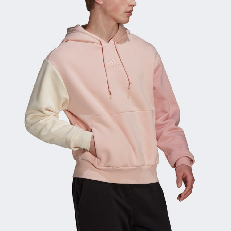 adidas Colorblock Splicing Loose Sports Couple Style White Pink HU0413