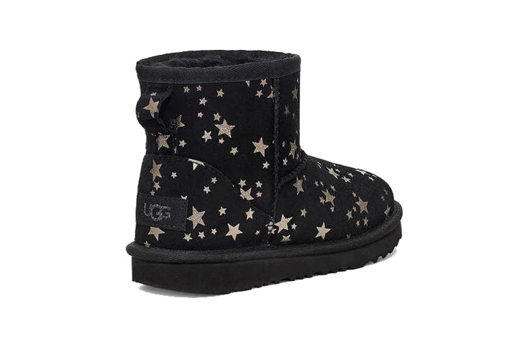 (PS) UGG Classic Mini II Stars Snow Boots Black 1115852T-BLK