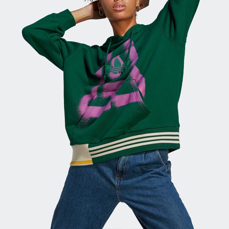 (WMNS) adidas Oversized A Graphic Hoodie Asia Sizing 'Green' IC5237