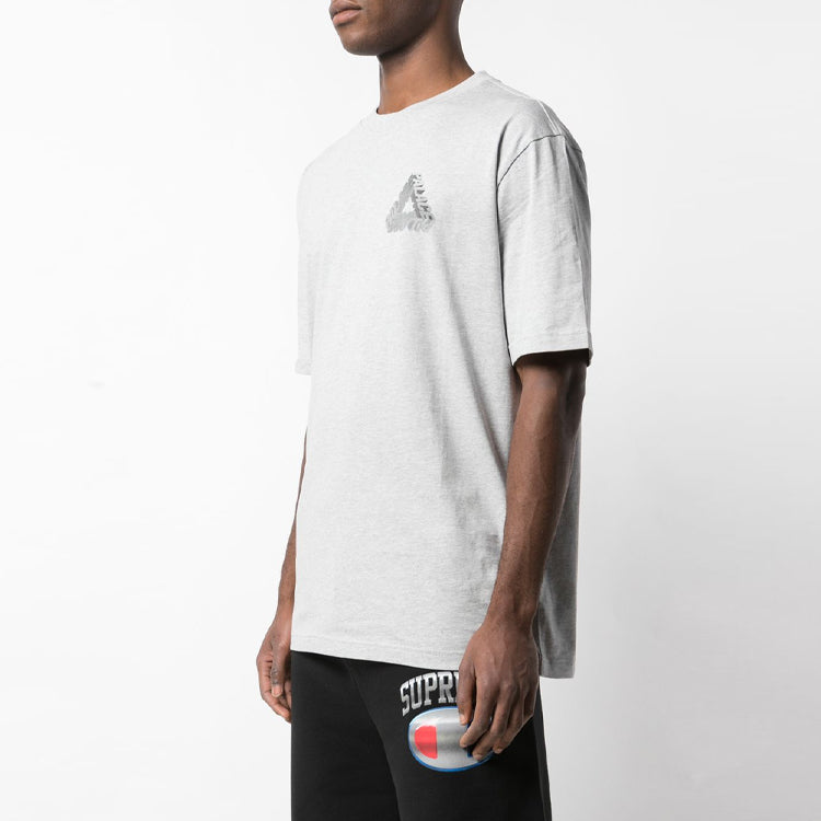 Men's PALACE Logo Alphabet Printing Loose Gray T-Shirt P13TS002