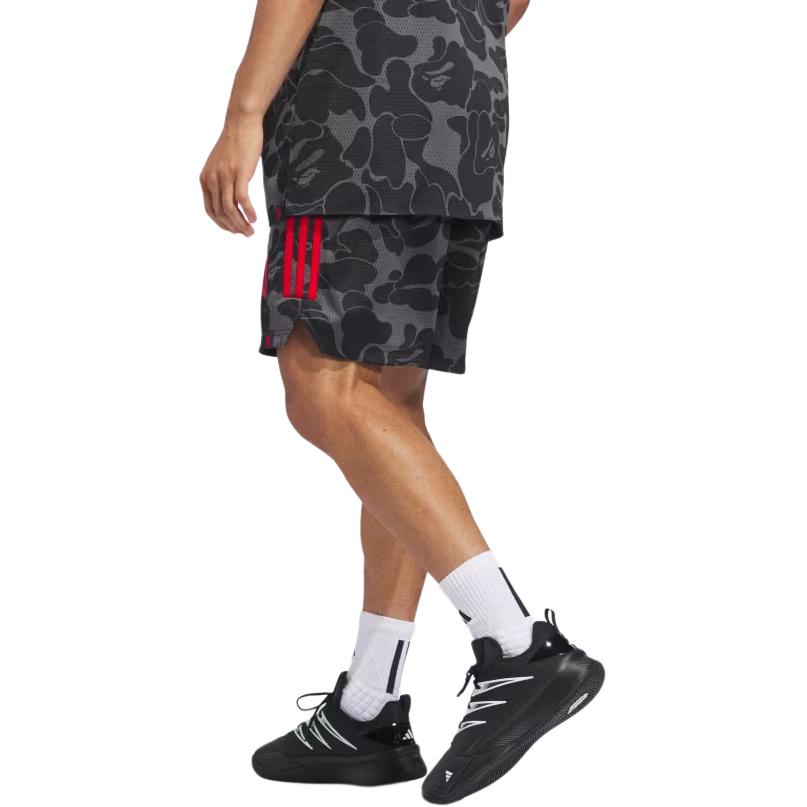 adidas x BAPE Dame 9 Basketball Shorts Asia Sizing 'Grey' JF1153