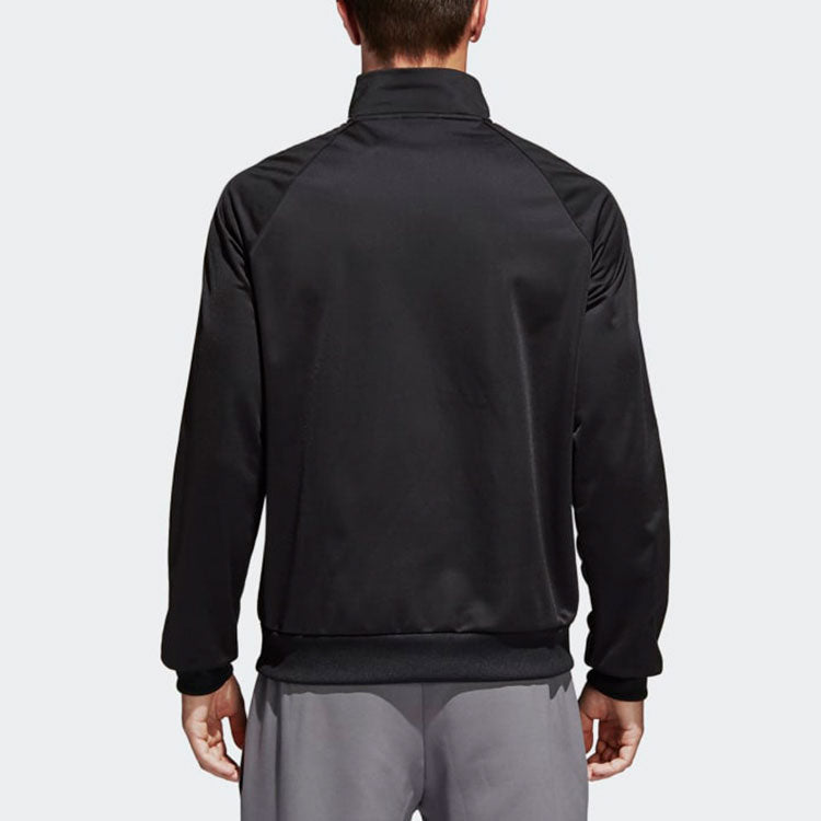 adidas Logo Printing Side Stripe Stand Collar Sports Jacket Black BR1024