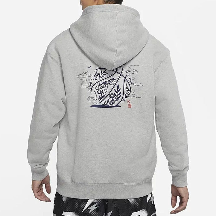 Men's Air Jordan CNY New Year's Edition Embroidered Logo Sports Pullover Gray DO4083-063