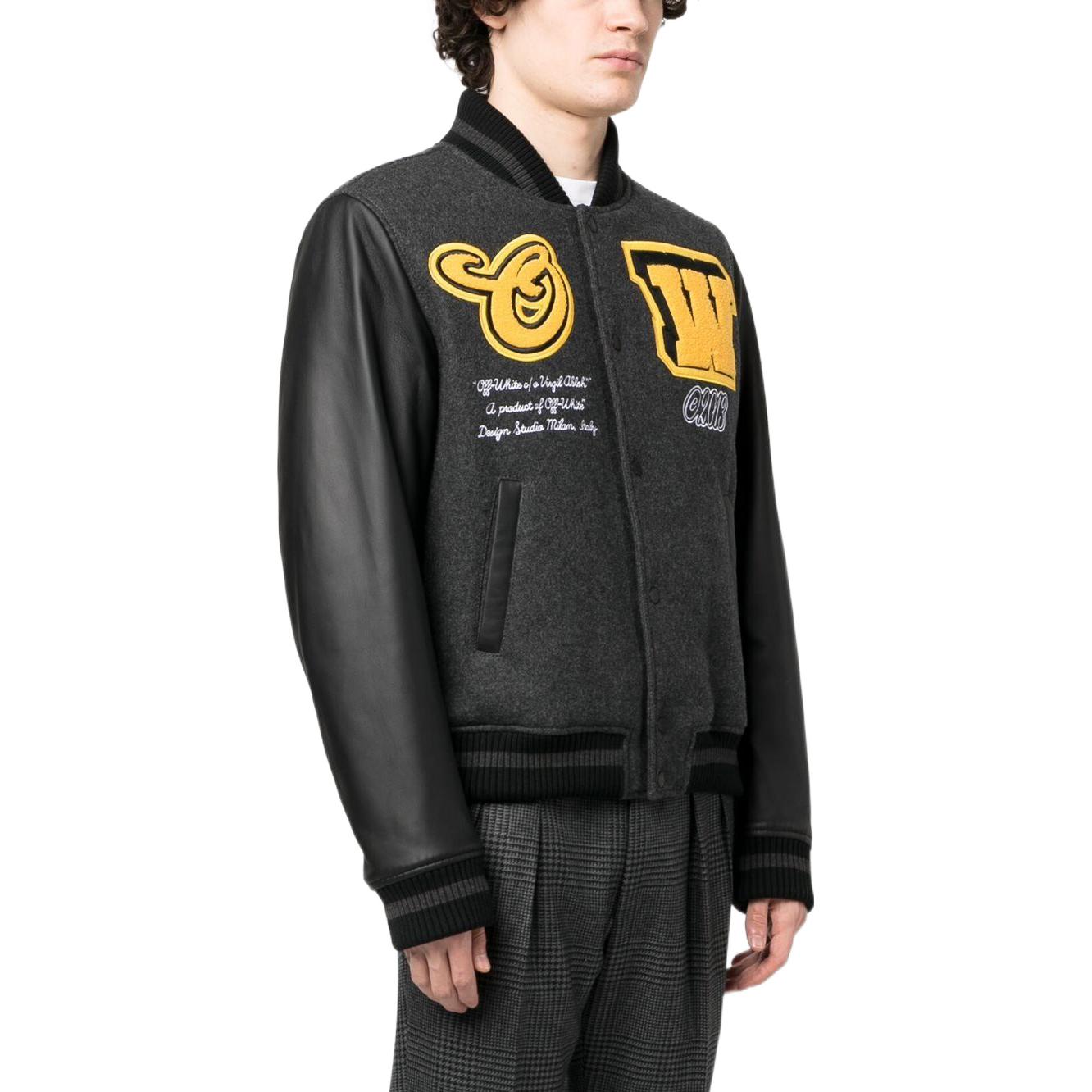 Off-White Varsity Black Jacket OMJA059S23LEA0031018
