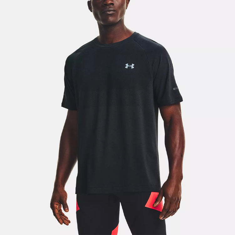 Men's Under Armour Vanish Seamless Logo Pattern Loose Round Neck Short Sleeve Gray 1361356-016