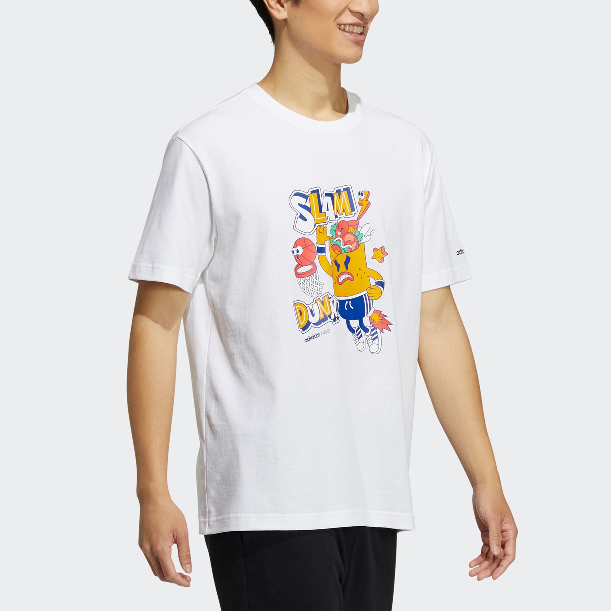 adidas neo Fd Tee 5 Cartoon Pattern Print Sport Short Sleeves T Shirt Men's White HC3837