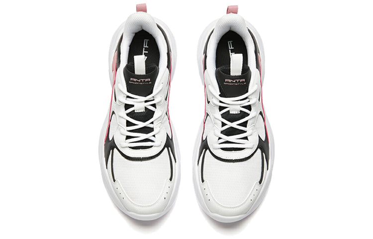 (WMNS) ANTA Lifestyle Retro 'White Black Pink' 121938822R-5