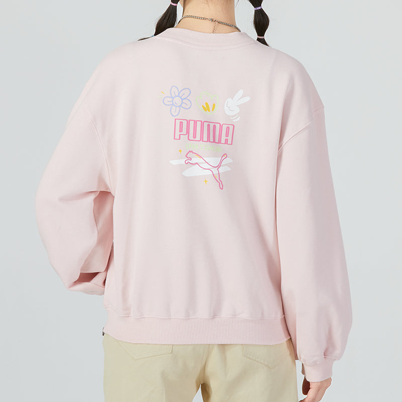 (WMNS) PUMA Graphic Sweatshirt 'Pink' 537518-88