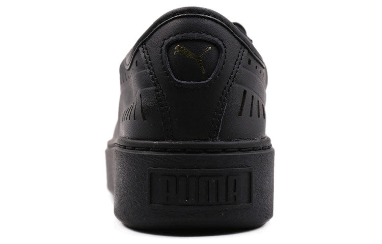 (WMNS) PUMA Basket Platform Summer Casual Shoes Black 365190-02