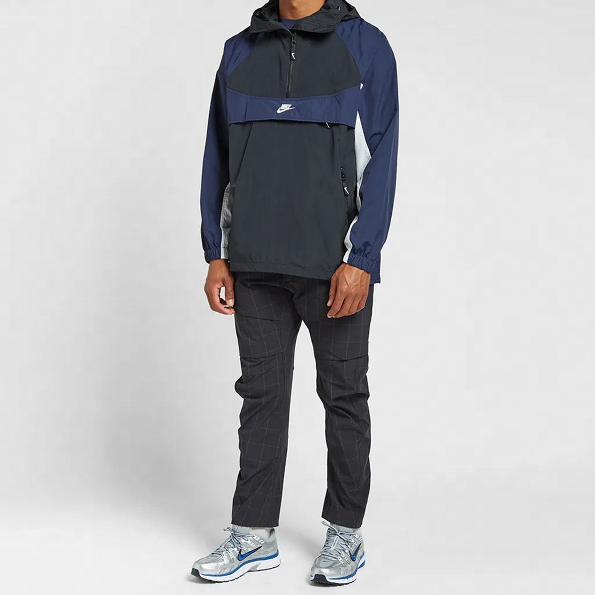 Nike Re-issue Woven Popover Jacket Small logo Blue/Black BV5386-010