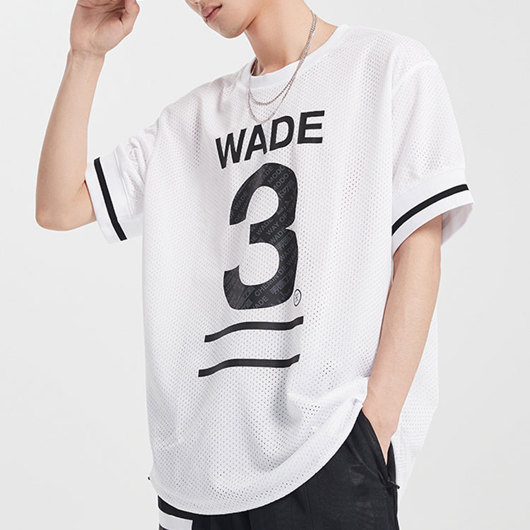 Li-Ning Wade Series Printing Breathable Loose Short Sleeve White AHSQ189-2