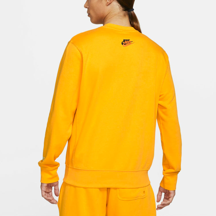Nike Sportswear Embroidered Pattern Round Neck Pullover 'Yellow' DJ6915-739