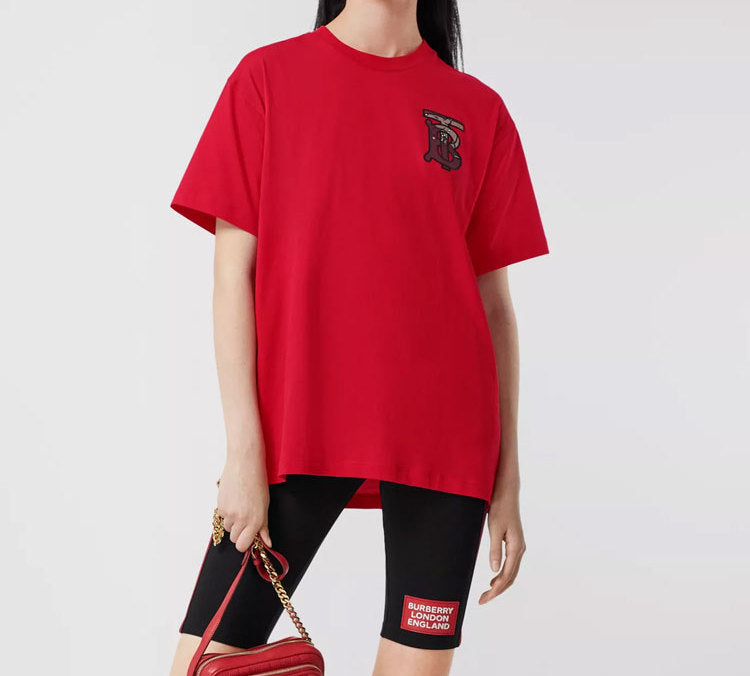 Burberry TB Logo Printing Cotton Short Sleeve Red 80248771