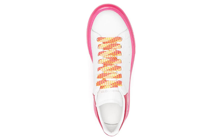 (WMNS) Alexander McQueen Oversized Lace-Up Sneakers 'White Rose Pink' 697109WIBNF9753