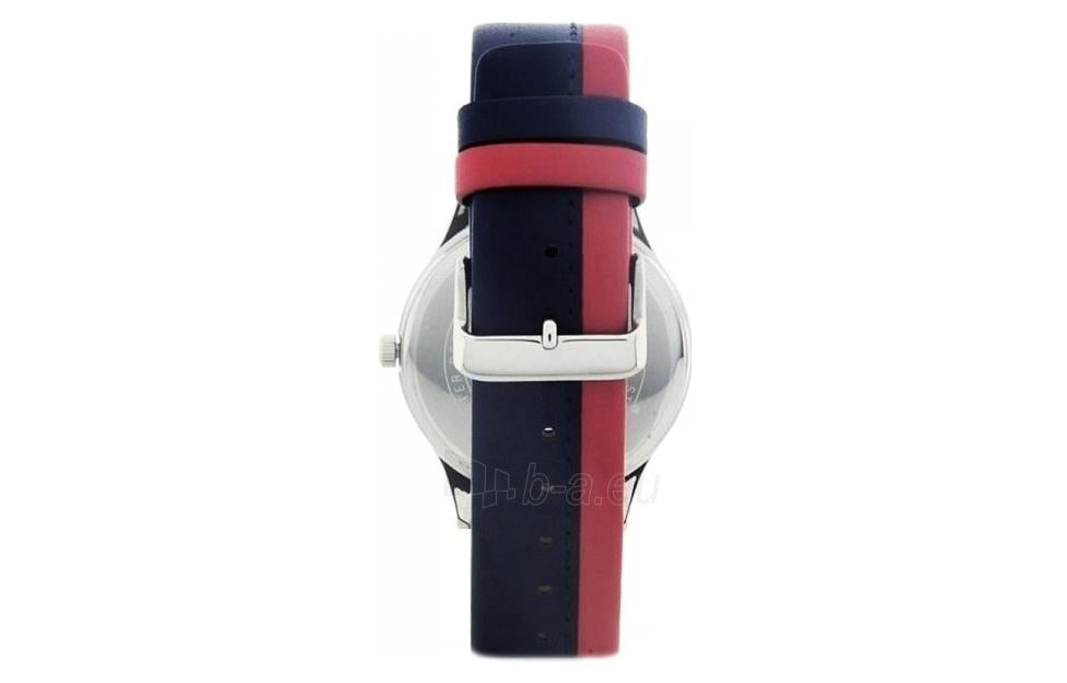 Men's CASIO Dress Series Leather Strap White Dial Pointer Display Quartz Watch Blue Red Analog Mens MTP-E133L-2EEF