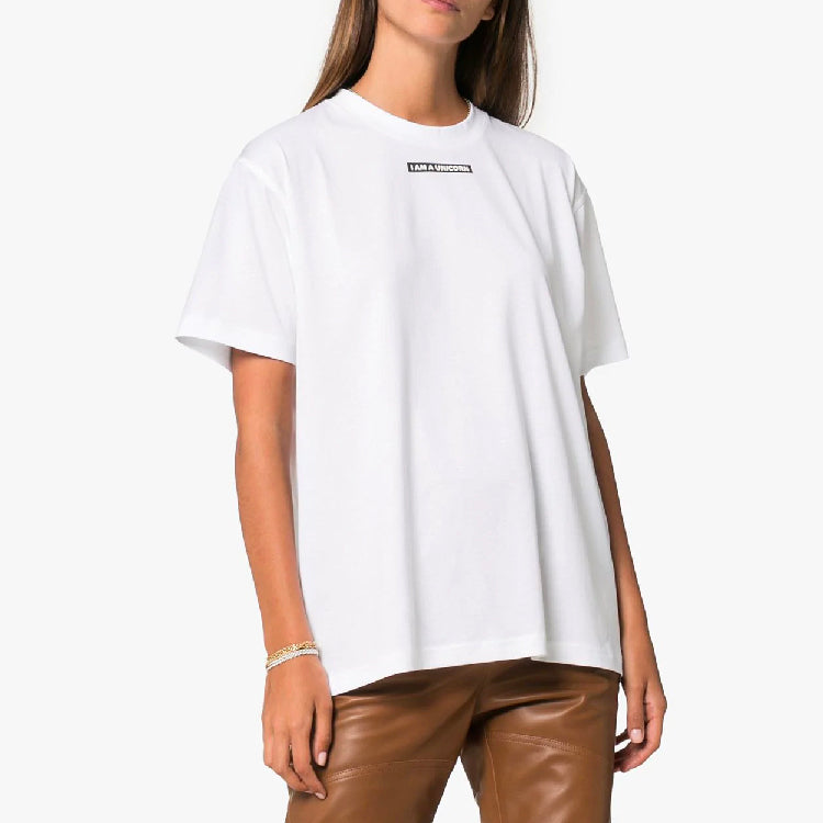 Burberry Solid Color Alphabet Round Neck Short Sleeve White 80168901