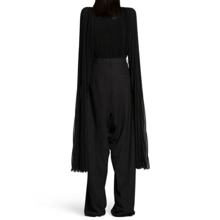 (WMNS) Balenciaga Skater Tailored Pants 'Black' 768544TPT031000
