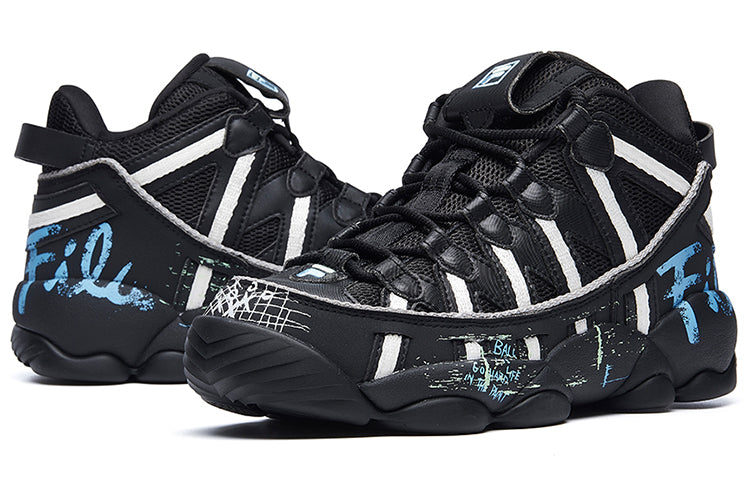 (WMNS) Fila Spaghetti VNTG GS Black/White/Blue T12W041204FBK