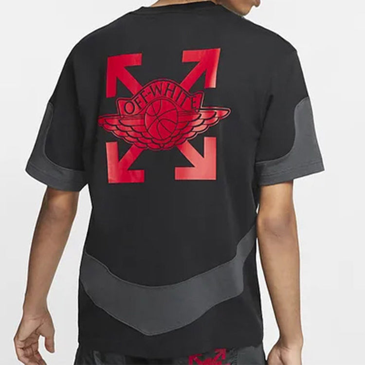 Air Jordan x Off-White 2020 T-Shirt Asia Sizing 'Black Red' CV0657-010