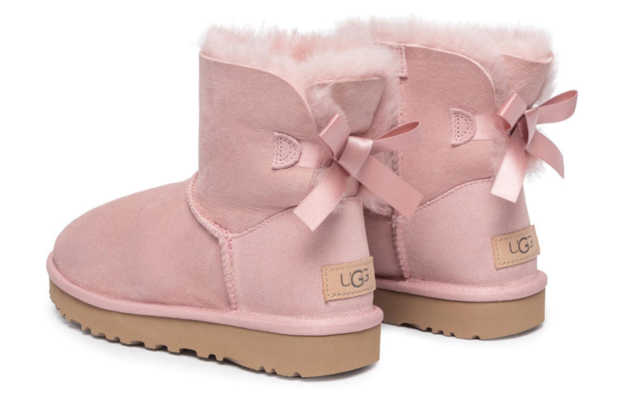 (WMNS) UGG Mini Baley Bow II Snow Boots Pink 1016501-PCRY