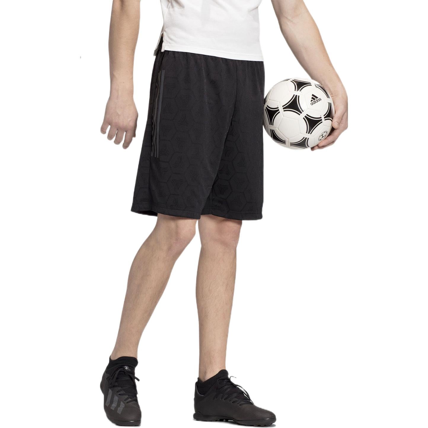 adidas Solid Color Stripe Logo Casual Sports Shorts Black FJ6347