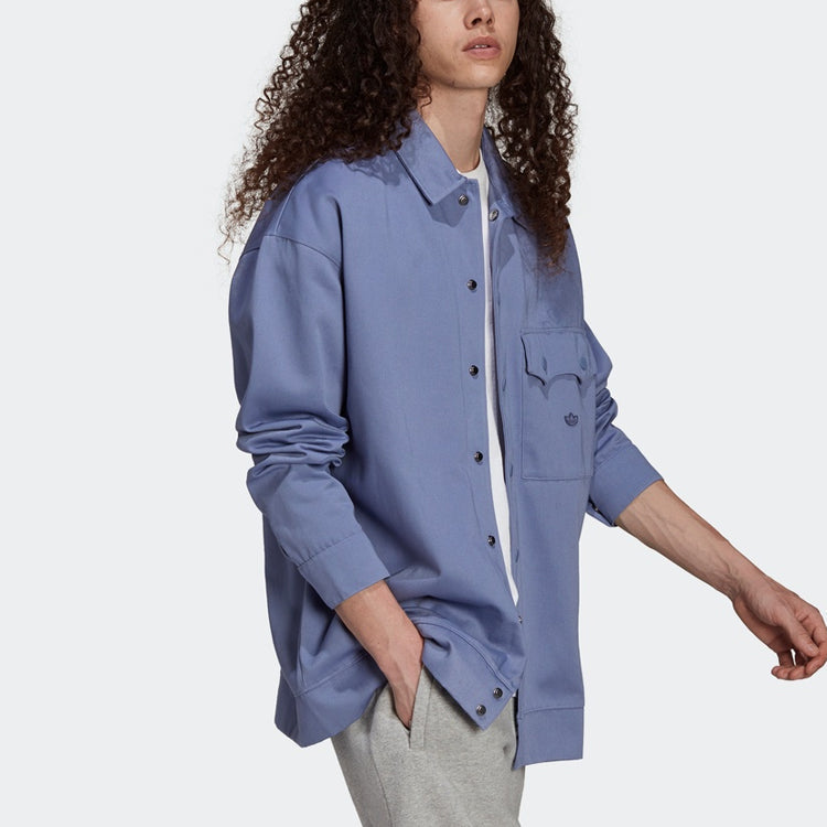 adidas originals lapel Long Sleeves Jacket Purple H11364