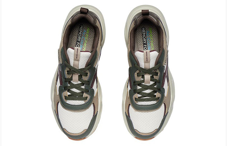 Skechers D'Lites 'Brown White Green' 51936-BRMT