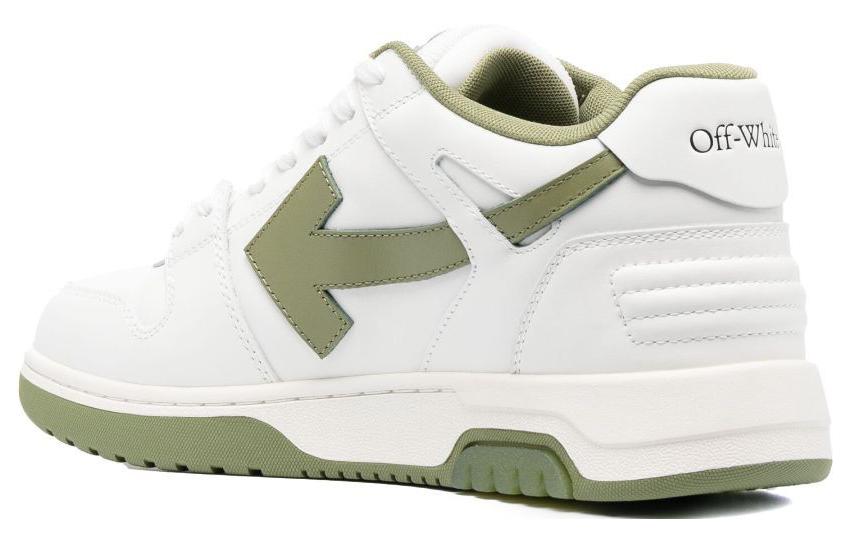 Off-White Out Of Office Leather Sneakers 'White Olive Green' OMIA189F23LEA0020153