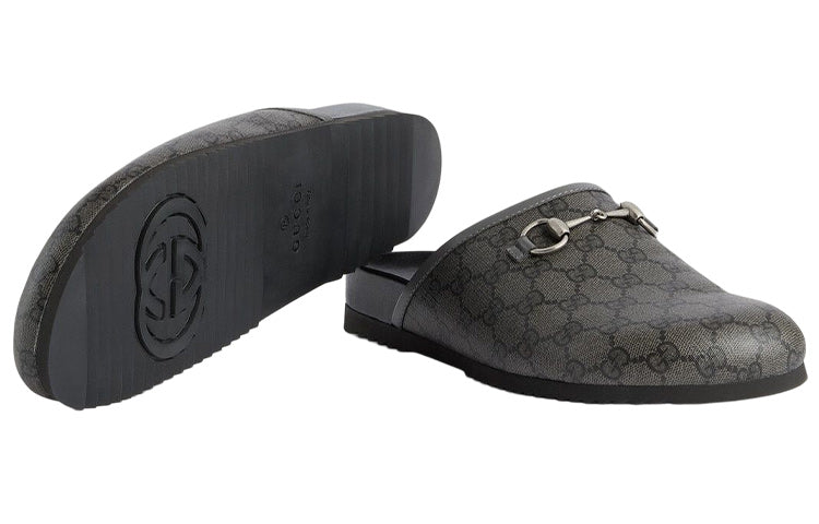 Gucci GG Supreme mule with Horsebit 'Grey Black' 738964-FABP9-8746