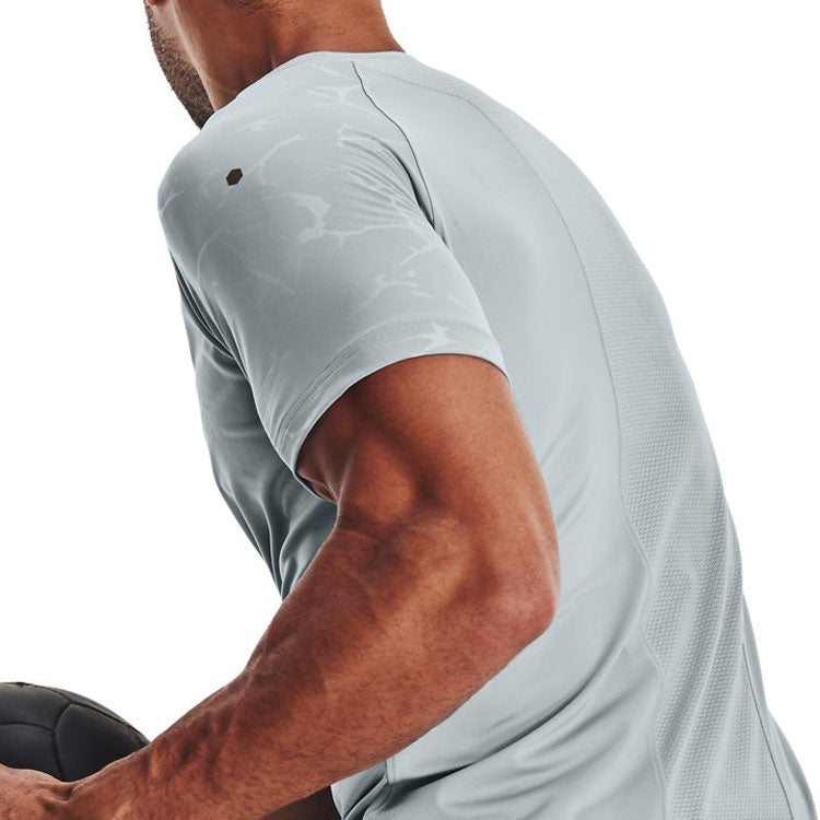 Under Armour Rush Emboss Short Sleeve T-Shirt 'Grey Blue' 1376790-465