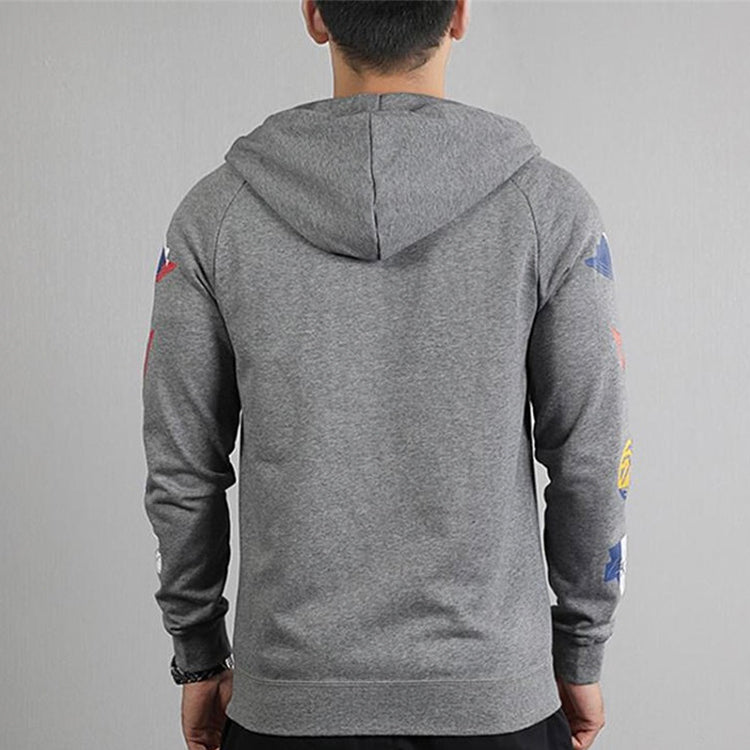 Men's Air Jordan Colorful Logo Zipper Gray Hooded Jacket CJ7880-091