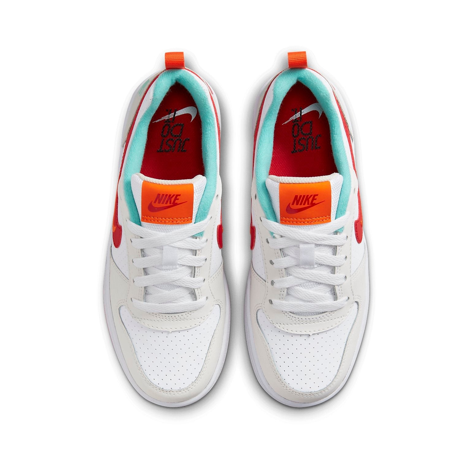 (GS) Nike Court Borough Low 2 'Summit White University Red' FD4635-161