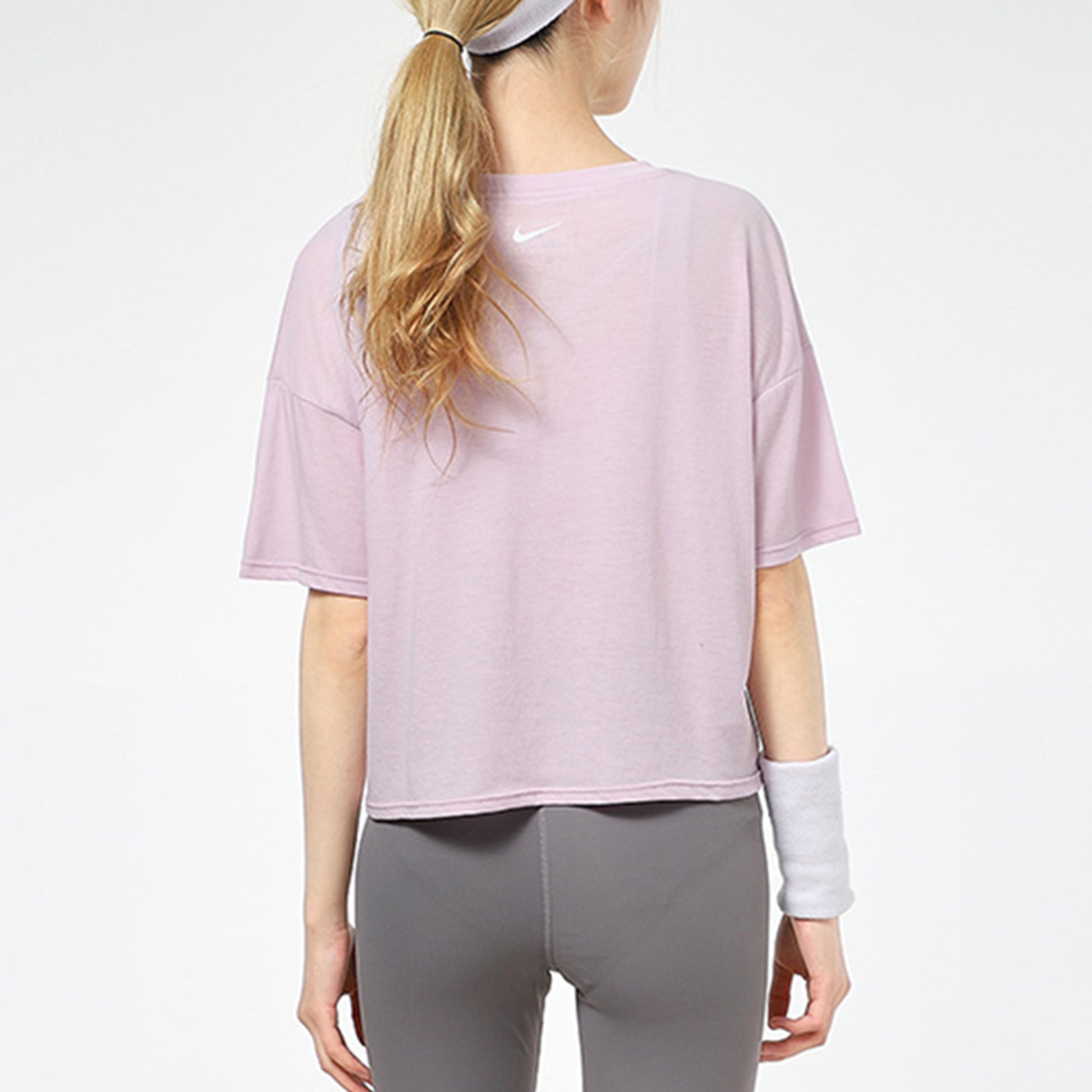 (WMNS) Nike Dri-fit Loose Round Neck Alphabet Short Sleeve Pink Red DC7190-576