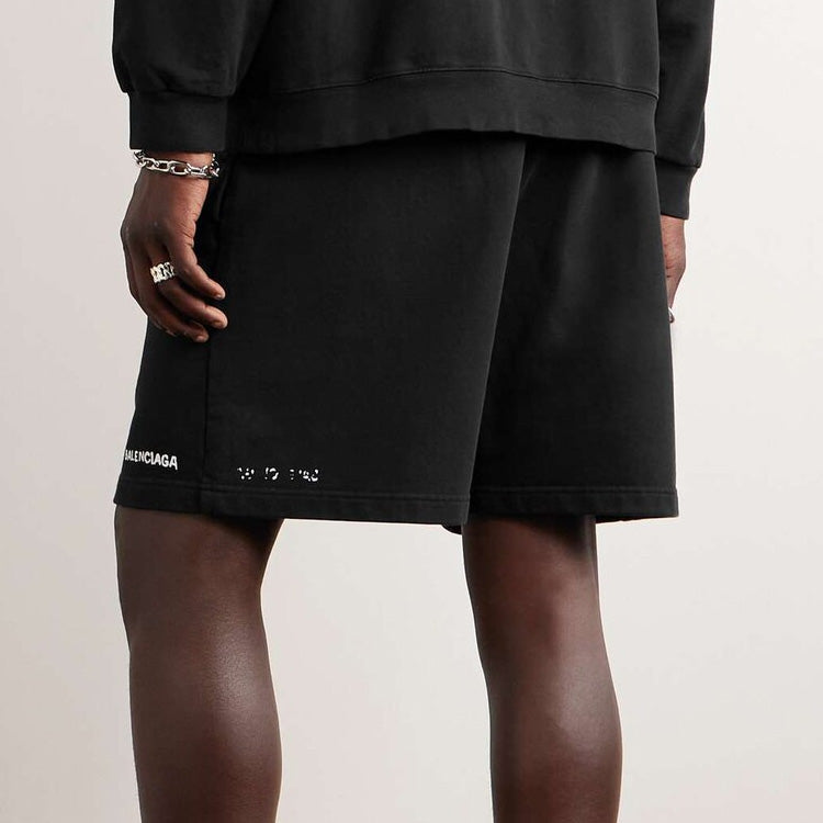 Balenciaga FW23 Logo Shorts 'Black' 676137TOVO61070