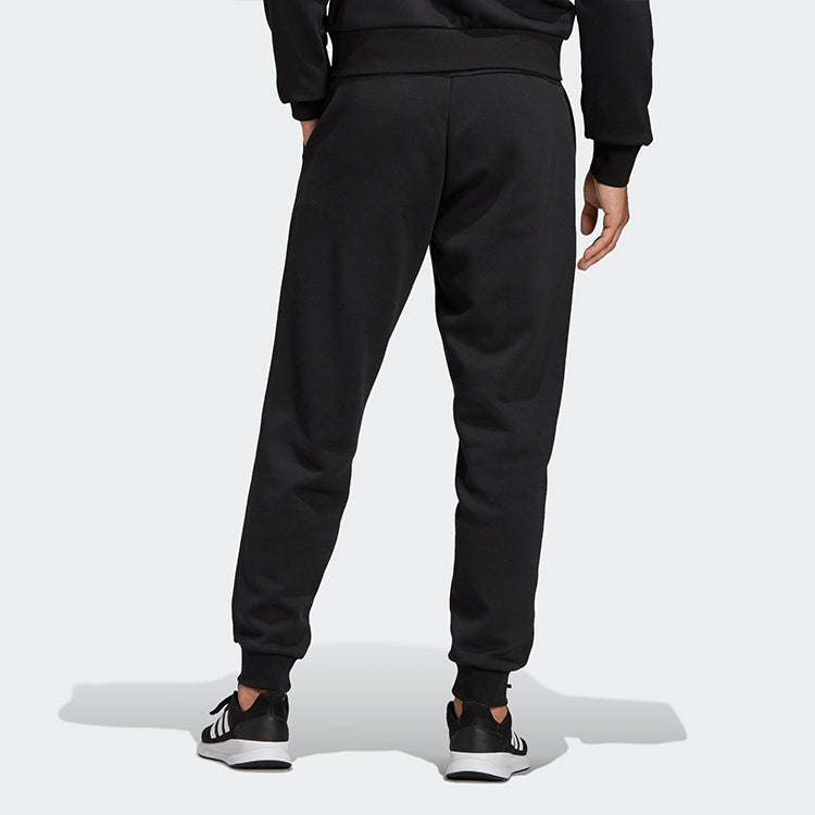 adidas E Pln T Pnt Fl Solid Color Bundle Feet Casual Sports Pants Black DU0372