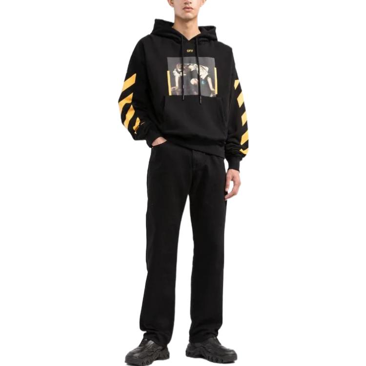 Off-White Caravaggio Print Hoodie 'Black Yellow' OMBB037C99FLE0111018