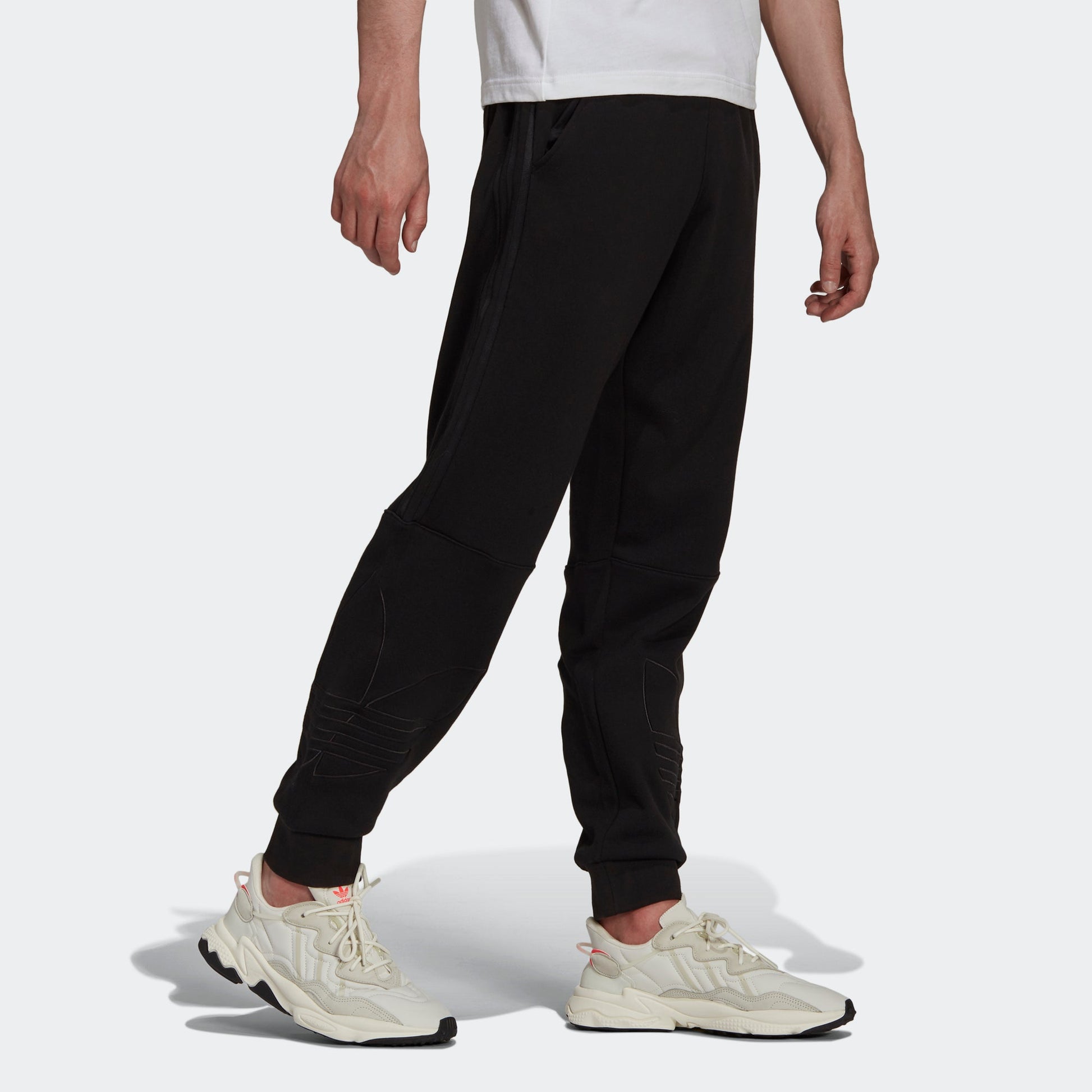 Men's adidas originals Tricolor Sweatp Large Pattern Sports Pants/Trousers/Joggers Black H13452