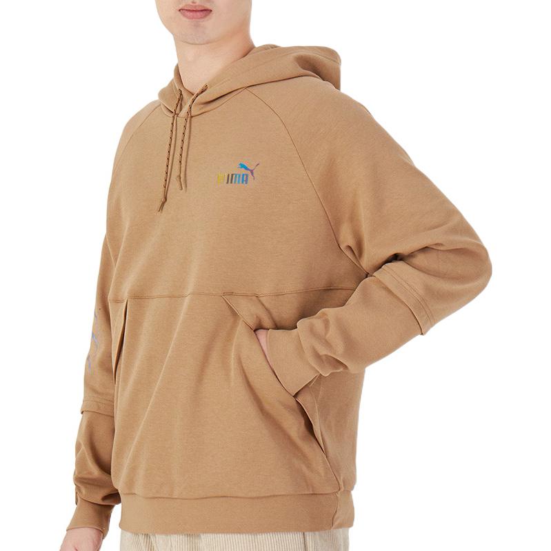 PUMA Logo Pattern Printing Loose Couple Style Khaki 537016-63