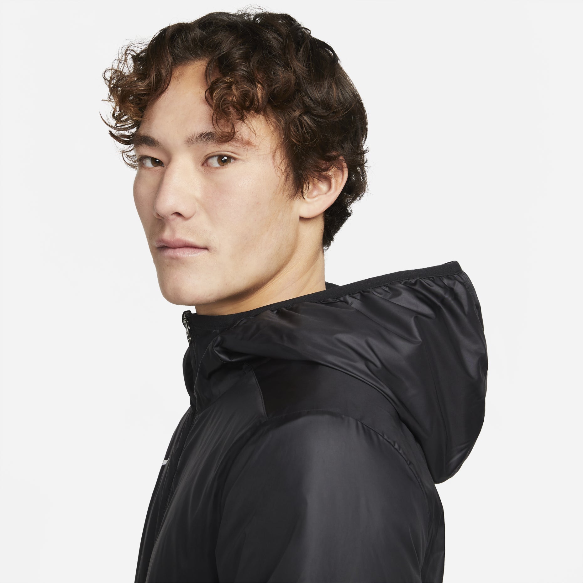Nike Solid Color Hooded Long Sleeves Jacket Black CW6768-010