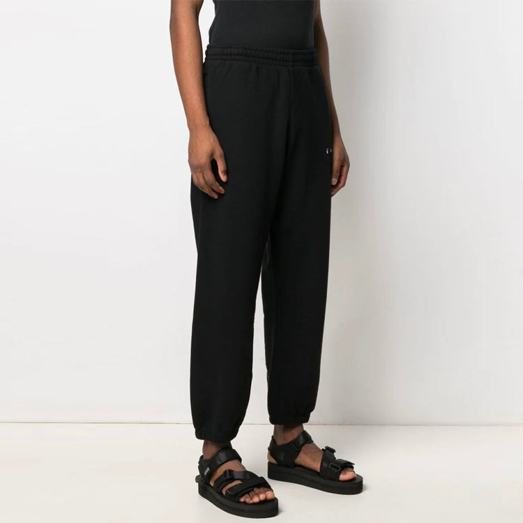 Off-White SS21 Alphabet Logo Printing Arrow Sports Pants Loose Fit Black OMCH029S21FLE0041001