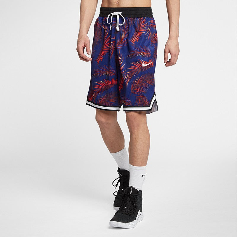 Nike Flowers Logo Printing Drawstring Basketball Shorts Blue AR1322-590