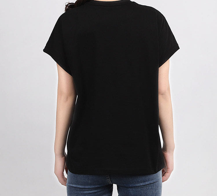(WMNS) PUMA Large Logo Short Sleeve Black 583865-01