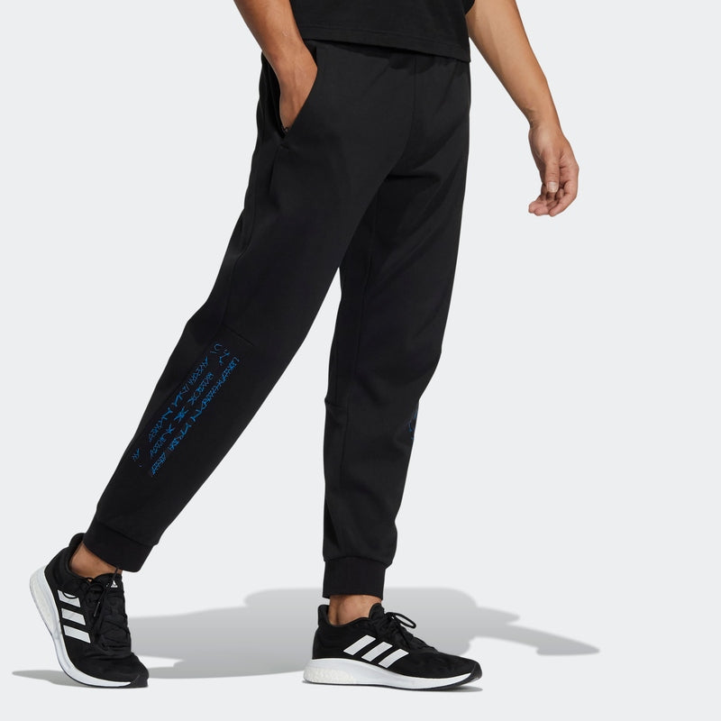 Men's adidas Pants Alphabet Pattern Sports Pants/Trousers/Joggers Black HE2911
