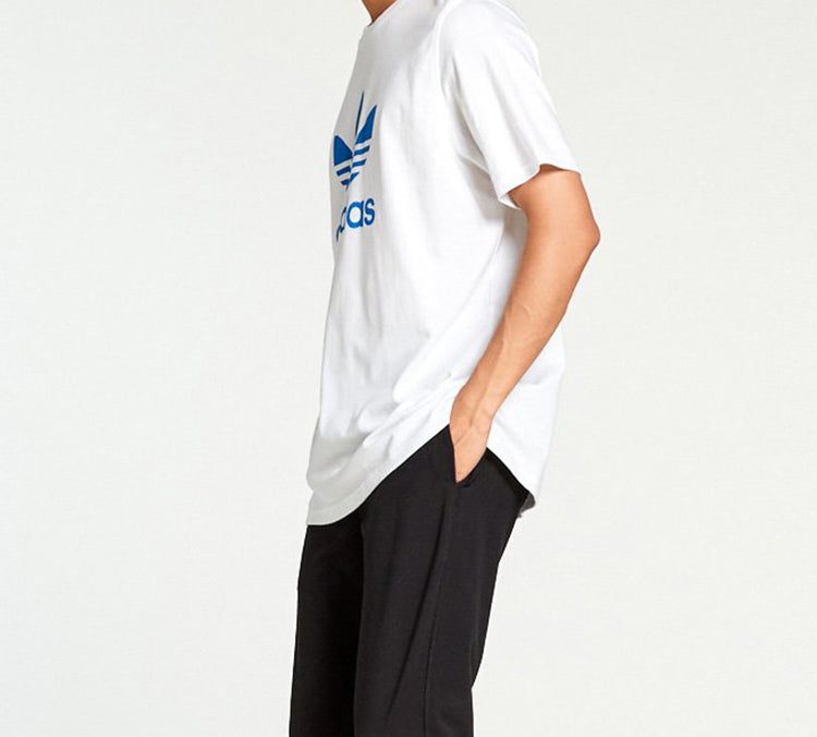 adidas originals Logo Chest Logo Sports Short Sleeve White Blue DH5774