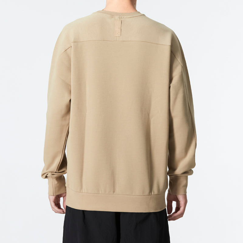 Men's adidas Wj Logo Swt Athleisure Casual Sports Round Neck Pullover Solid Color Khaki HM2947