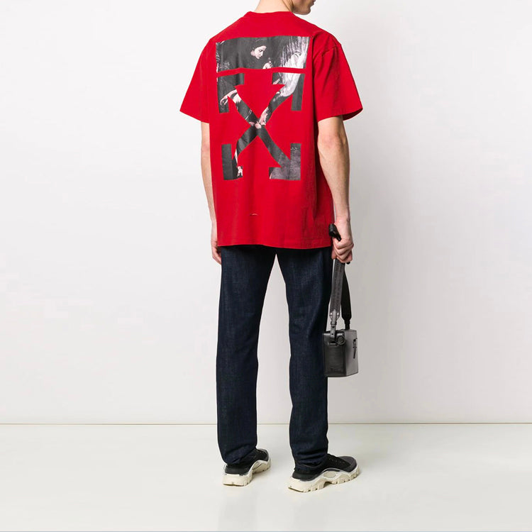 Off-White Painting Arrow Printing Short Sleeve Red OMAA038S201850042088