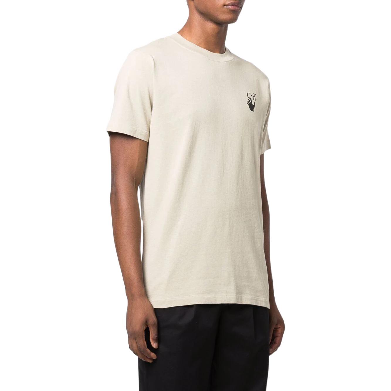 Off-White Arrow Logo Printing Round Neck Short Sleeve Creamy White OMAA027F21JER0091710