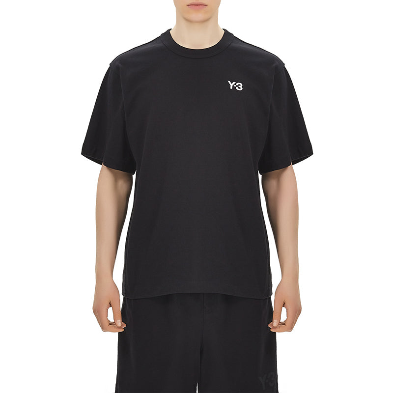 Men's Y-3 Alphabet Logo Casual Short Sleeve Black T-Shirt FP8696