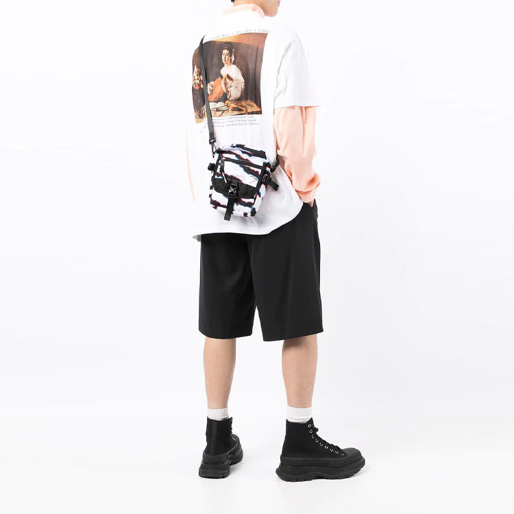 Off-White FW21 Logo Printing Round Neck Short Sleeve Loose Version White OMAA038F21JER0060184